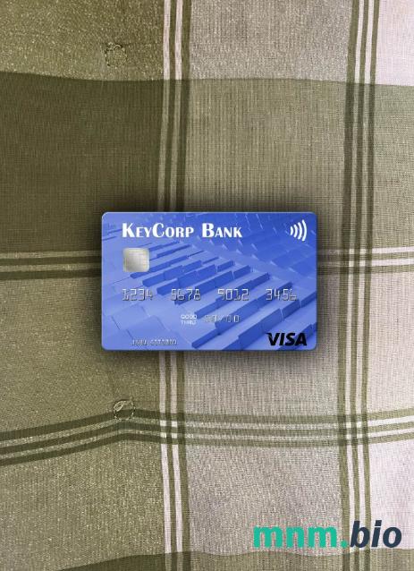 USA KeyCorp bank wygląd zdjęcia karty wizowej skan PSD + zdjęcie